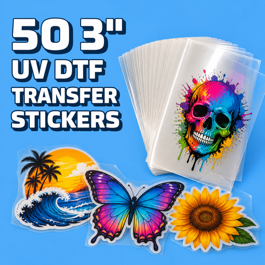 50 3" UV DTF Transfer Stickers